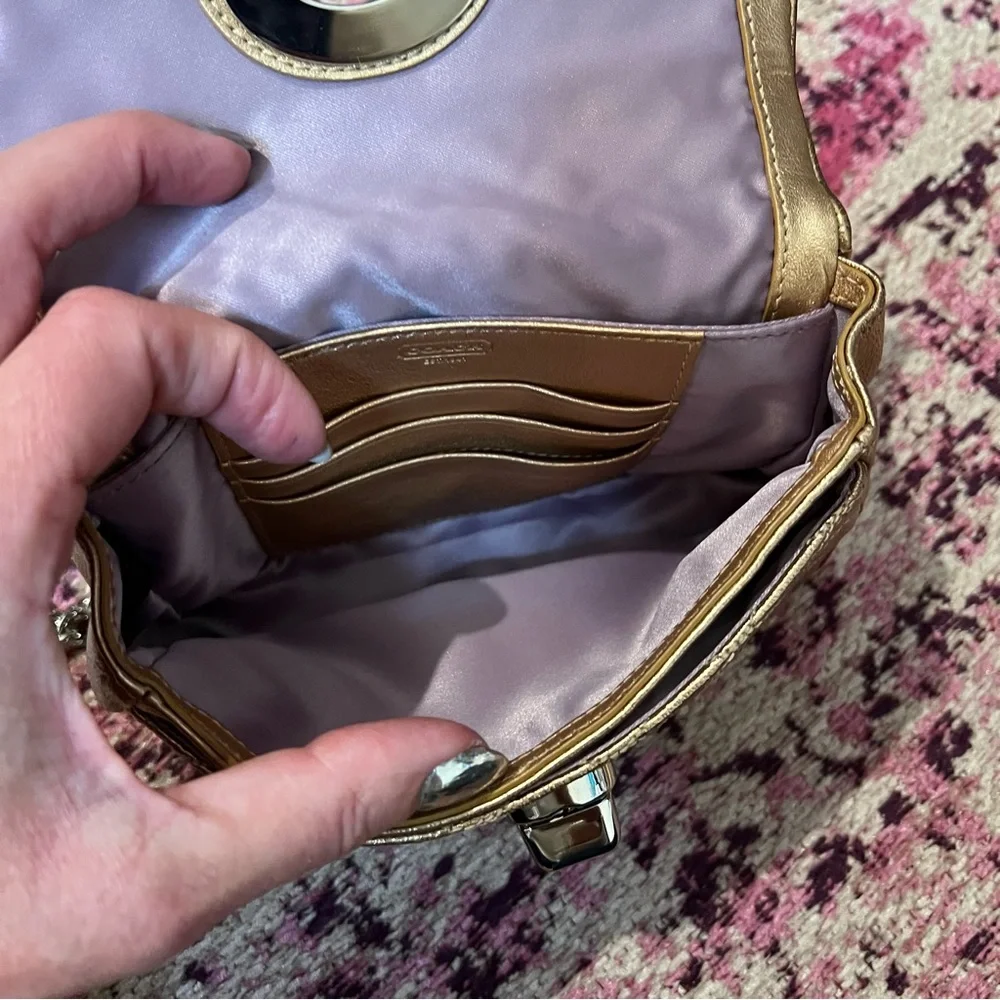 NWT Coach Madison Metallic Leather Small Bag
